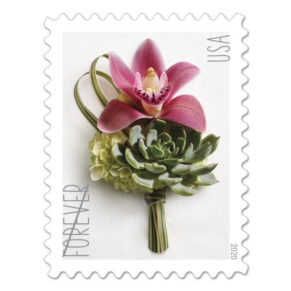 Contemporary Boutonniere Postage Stamps